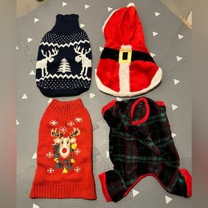 Set of Small Holiday Dog Outfits